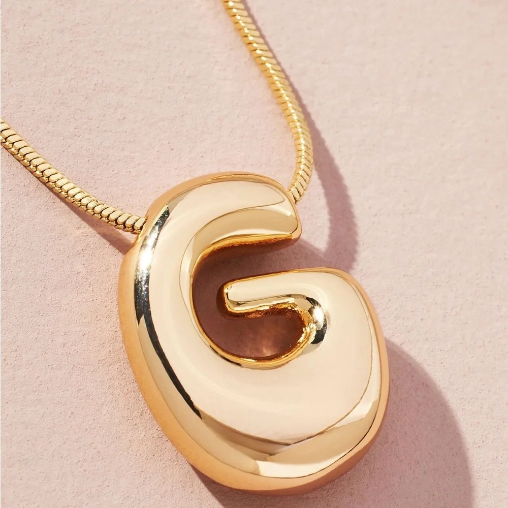 Bubble Letter Monogram Necklace - Picture 2 of 4